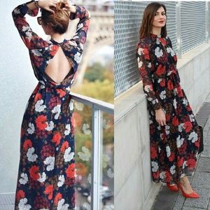 Zara Long Printed Dress